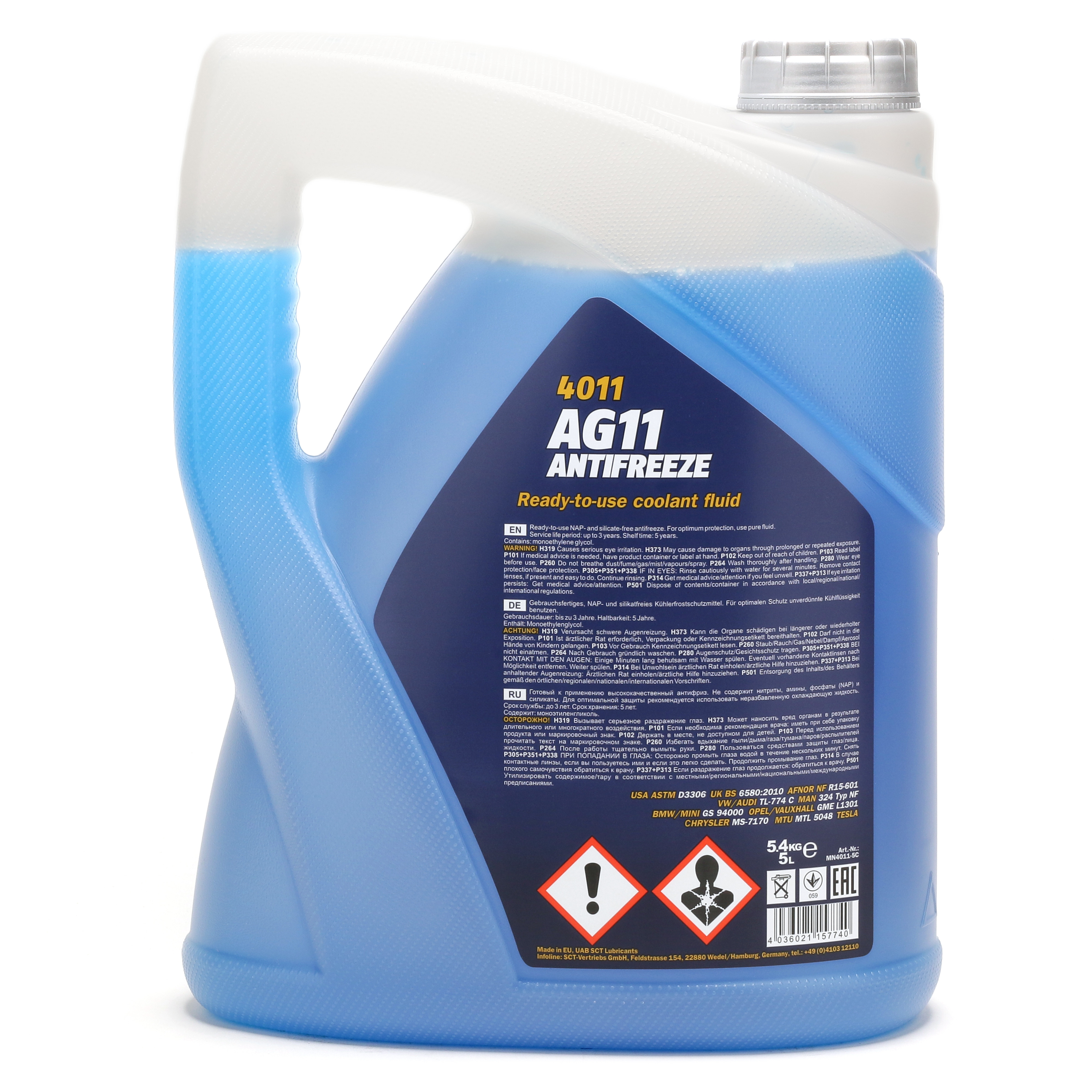 Mannol 4011 AG11 Kühlerfrostschutz Fertigmischung -40° 5l Kanister